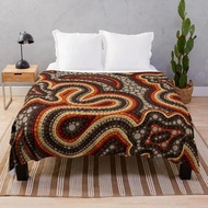 Dot Art Aboriginal Australian Inspired Throw Blanket for Sofa  Soft Furry Double Knitted Home Textil