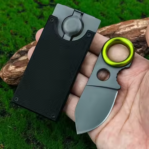 Small Straight Blade Knife Mini Money Clip Outdoor Fishing Multi Tool EDC Fixed Blade Knife Utility