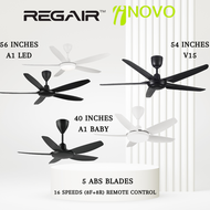 Regair Inovo Oris /V15 /A1 /A1 Led 40" 56" Ceiling Fan Oris 6 Speed 5 Blade Remote Control Kipas Siling Syiling Cooling
