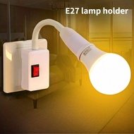 Fitting Lampu Fleksibel e27 Colokan Dinding Bohlam LED Saklar On Off