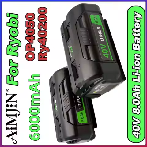 For Ryobi 40V 6.0Ah Li-Ion Rechargeable Battery Cordless Power Tools Compatible with OP4060A OP4040