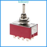 KOK AC 250V 2A 125V 5A 12-Pin On On 2 Position 4PDT Mini Toggle Switch Red