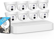 Tenda 4MP PoE Security Camera System, 4K NVR Security Camera System for Home with 8 Wired Turret PoE