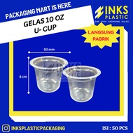10 OZ U CUP PLASTIC CUPS (50 PCS)