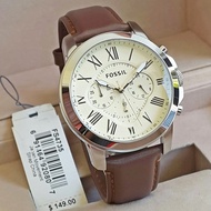 FS Gr**t Men's Watch FS4735 Chronograph White Dial Silver Dark Brown Leather