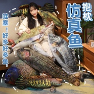 JOJO CASTLE Simulation Fish Plush Pillow 40/60/80/100cm Stuffed Grouper Cartoon Piranha Dorado Trout