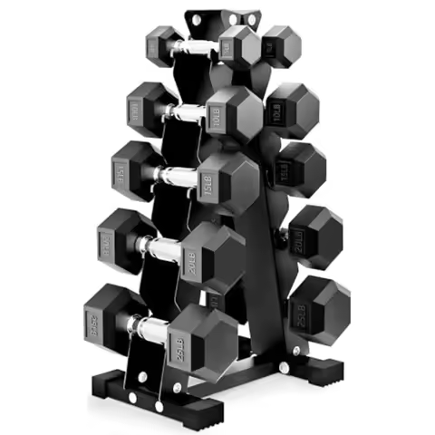 Rubber Coated Hex Dumbbell Weight Set 100LB 150LB 200LB with Storage Rack 5-20 lbs 5-25 lbs 10-30 lb