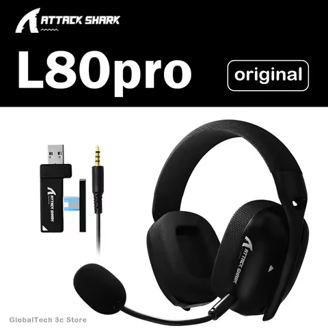ATTACK SHARK L80PRO Low Latency Gaming Headset Wireless Bluetooth 2.4G Wired Tri-Mode Lightweight RG