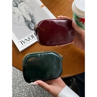 beg dompet perempuan dompet perempuan kecil Retro Ladies First Layer Cowhide Lipstick Coin Purse