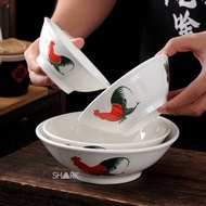 5“/5.5”/6.5“/7.5” Rooster Noodle Bowl Traditional Classic Flower Chicken Bowl Tradisi Klasik Mangkuk Bunga Ayam 深面碗 公鸡