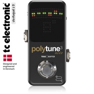 Tc Electronic® PolyTune 3 Mini Noir เครื่องตั้งสายกีตาร์ แบบเหยีบบ มีระบบ Buffer ควบคุมและชดเชยสัญญา