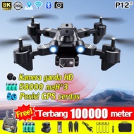 Model terbaru 2023 Drone P12 kamera udara Drone jarak jauh 10 km Kamera definisi tinggi 8K 8 juta pi