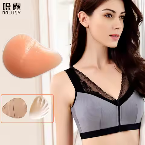 Artificial Silicone Breast Forms Fake Breasts 300g and Mastectomy Bra 85C For Postoperative Breast P