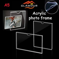 [SG] Acrylic Photo Frame No-Drill Wall Display A5 Wall Mounted Acrylic Frame Poster Advertisement Ce