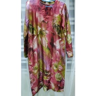 preloved baju kurung satin printed