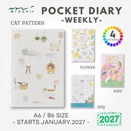 Midori 2027 Pocket Diary Weekly Planner A6 /B6 (Starts January 2027), Journal Stationery Japan