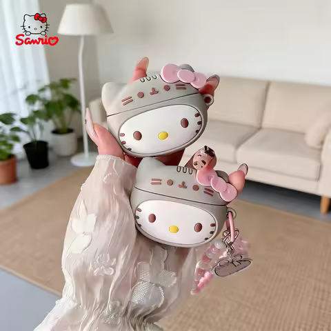 Kawaii 3D Hello Kitty Headphone Case Silicone Protective Cover for Apple Airpods Pro 2 Pro 3 Airpods