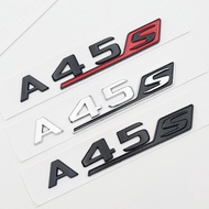 3D ABS Red Black Chrome Car Letters Rear Trunk Badge Sticker A45S Emblem Logo For Mercedes A45S AMG 