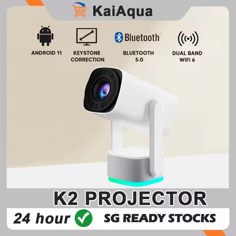Authentic Original 4K Projector K2 Smart Android11 Built-in Battery Bluetooth Speaker WIFI Auto Focu