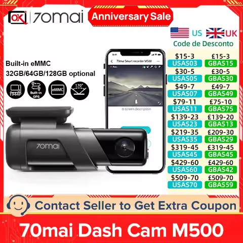 70mai Dash Cam M500 1944P 170FOV High-end&Convenient Car DVR GPS ADAS eMMC Built-in Storage Support 