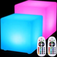 Frienda 4 Pcs 4 Inch Light up Cubes Cool Cosmic Cube Lights 16 Colors LED Mood Lamp Waterproof LED L