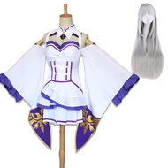 Anime Emilia Cosplay Re Zero Kara Hajimeru Isekai Seikatsu Cosplay Costumes Women Dress With Headdre