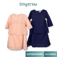 TinyCrew Baju Kurung Moden Budak Perempuan 2024 Baju Melayu Budak Baju Raya Navy/Pink - TCG060N