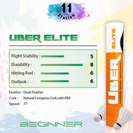 Uber Elite Badminton Shuttlecocks Imported by Protech (Speed 77)-12pcs Natural Feather Shuttlecock