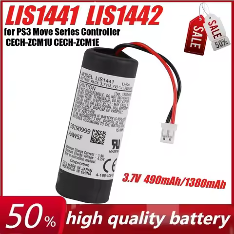 3.7V 490mAh/1380mAh Lithium Battery LIS1441 LIS1442 Battery for PS3 Move Series Controller CECH-ZCM1