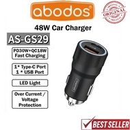Abodos AS-GS29 48W Car Charger PD QC Fast Charging USB Type-C LED Car Charger Abodos Car Charger l O
