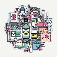 Sticker Pack Cancer Stickers (Canker) | TUMBLR Sticker | LAPTOP Stickers for Suitcases and Helmets