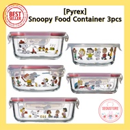 [Pyrex] Snoopy Round Rectangle Square Container 620mlx3