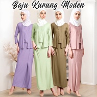 Baju Kebaya Moden Lilac Fold Kurung Front Button BF Friendly Muslim Set Bridesmaids Kurung Raya 2025