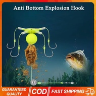 3PCS 5#/7#/9#/11#String Hook Fishing Bait Cage Four Hook Carbon Steel Line Group Feeder Sinker Float