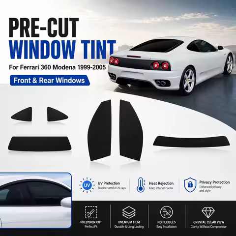 Premium Pre-Cut Window Tint For Ferrari 360 Modena 1999-2005 Front & Rear Windows Durable UV Heat Re