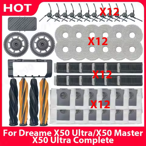 For Dreame X50 Ultra / X50 Master / X50 Ultra Complete Spare Parts Main Side Brush HEPA Filter Mop C