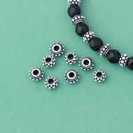 S925 Silver UFO Beads Flat Beads Retro Wheel Beads Spacer Beads Small Spacer Bracelet Bracelet Space