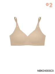 ( Set 3 ชิ้น ) Sabina Soft Collection Level 2 เสื้อชั้นใน ไร้ตะเข็บ ไร้โครง รหัส NBK24003 - สีเนื้อเ