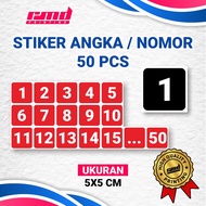 WATERPROOF NUMBER STICKER NUMBER/ 5 X 5 CM waterproof sticker