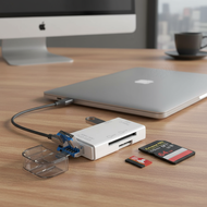 61SDOTG Type C Micro USB2.0,PC TF CF  Pembaca Kad SD 6 dalam 1 Penyesuai OTG Type C Mikro USB2.0 Pem