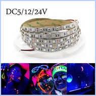 เทป395nm-405nm แถบไฟ LED อัลตราไวโอเลตสำหรับไฟดำน้ำเรืองแสง DJ 5V 12V 24V 5050 UV Ghvxv