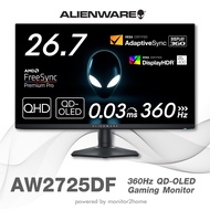 Alienware AW2725DF 27 QD-OLED Gaming Monitor, 360Hz, QD OLED, 0.03ms, AMD FreeSync Premium Pro, VESA AdaptiveSync, 99.3% DCI-P3, HDR400, 2X DP, 1x HDMI, 3X USB. 3Yrs Warranty