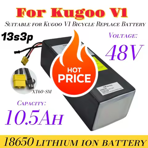 For Kugoo V1 Electric Bicycl 13S3P Lithium Ion Battery Pack 48V 10.5Ah Rechargeable Battery 10500mAh