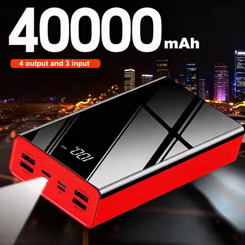 Power Bank 40000mAh 4 USB Fast Charging Portable Charger Powerbank 40000 for iPhone Samsung Huawei X