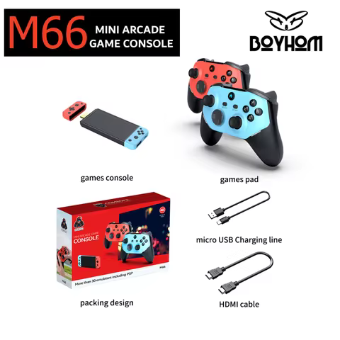 2025 Mini Arcade Game Console M66 64G 20000+games 4K 3D Open Source Video Game Console for PSP N64 S