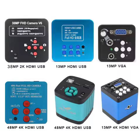 48MP 4K 2K 1080P HDMI-Compatible USB Microscope Camera 60FPS Simultaneous Output for Phone Repair In