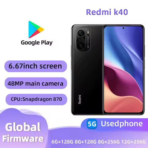 Redmi k40 5G Android 6.67 inch RAM 12GB ROM 256GB Qualcomm Snapdragon 870 used phone
