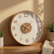 Wooden Wall Clock 12" Glass Modern Simple Silent Sound Creative Digital Nordic Brief for Living Room