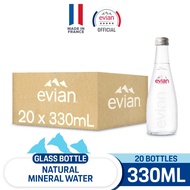 evian Natural Mineral Water Glass Bottle (20 x 330ml Case)