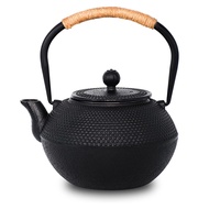 Cast Iron Tea Pot - Twine Handle Teapot Kettle with Infuser and Enameled Interior for , 1.2L/40 Oz